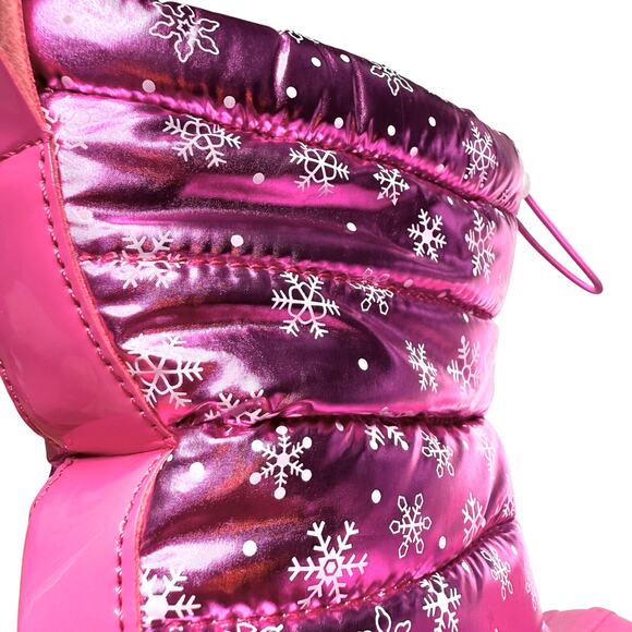 Totes Birchmount Water Resistant Winter Snowflake Snow Boots Girls Size 5M Pink - Picture 7 of 13